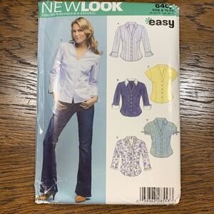New Look 6407 EASY Semi-Fitted Button Front Shirts w Sleeve Variations Sz 10-22